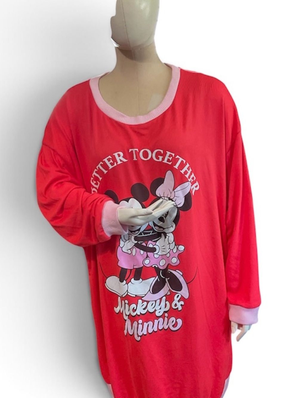 Disney Mickey & Minnie “Better Together” Red Pullover Tunic Top Women’s 2X